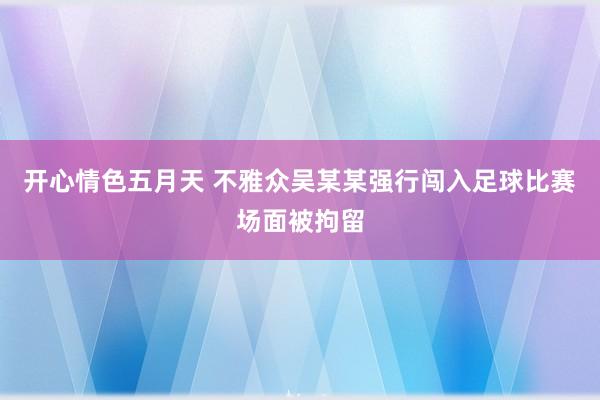 开心情色五月天 不雅众吴某某强行闯入足球比赛场面被拘留