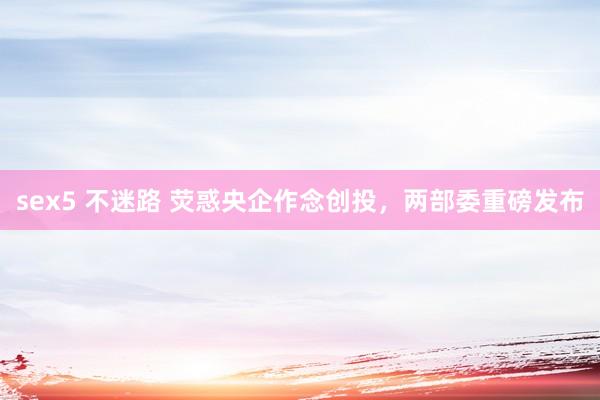 sex5 不迷路 荧惑央企作念创投，两部委重磅发布