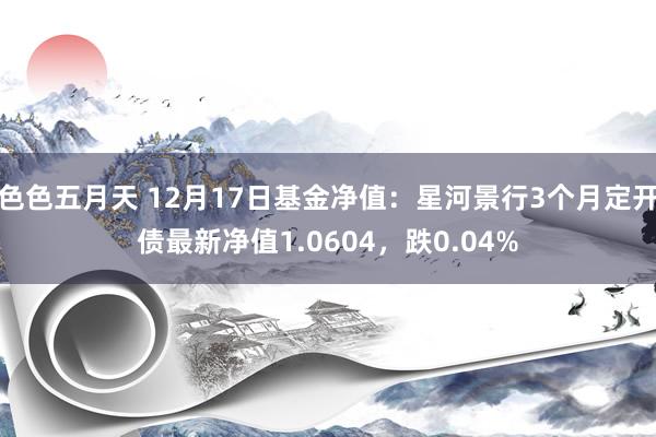 色色五月天 12月17日基金净值：星河景行3个月定开债最新净值1.0604，跌0.04%