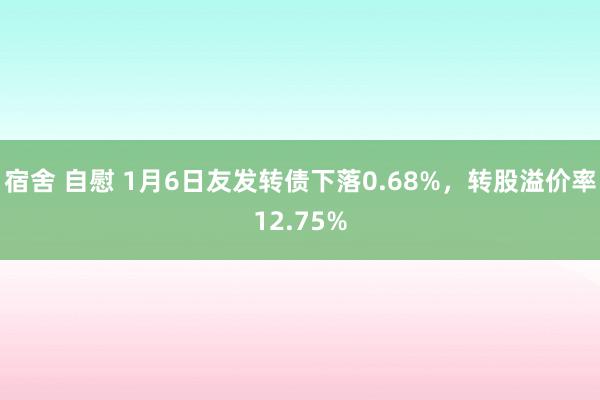 宿舍 自慰 1月6日友发转债下落0.68%，转股溢价率12.75%