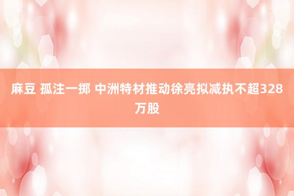 麻豆 孤注一掷 中洲特材推动徐亮拟减执不超328万股