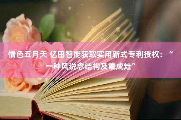 情色五月天 亿田智能获取实用新式专利授权：“一种风说念结构及集成灶”