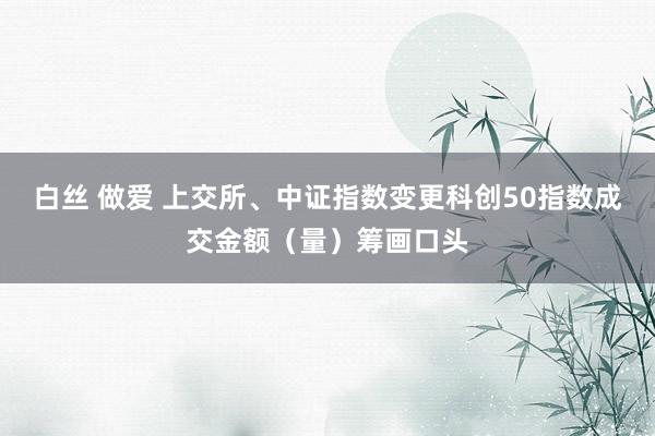白丝 做爱 上交所、中证指数变更科创50指数成交金额（量）筹画口头