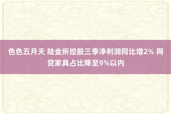 色色五月天 陆金所控股三季净利润同比增2% 网贷家具占比降至9%以内