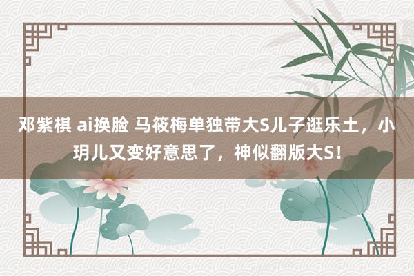 邓紫棋 ai换脸 马筱梅单独带大S儿子逛乐土，小玥儿又变好意思了，神似翻版大S！